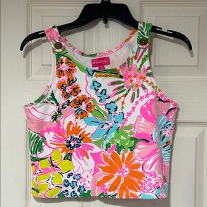 Lilly Pulitzer Pink and Orange Floral Crop Top